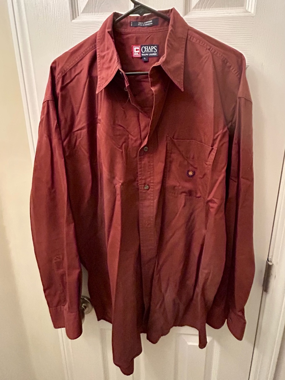 Ralph Lauren (Chaps) Men's Long-Sleeve Rust Red Button-Down Shirt